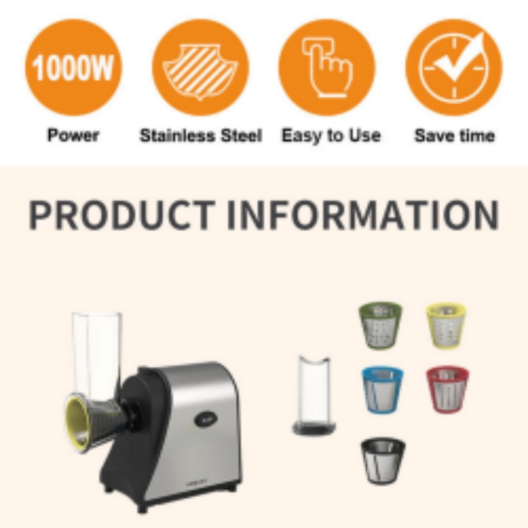 1000W Electric Vegetable Grater & Slicer - Image 9